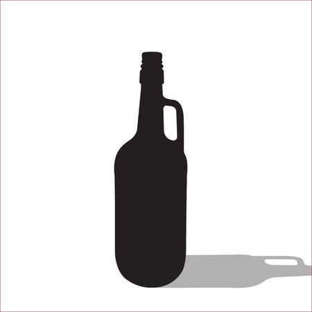 Vector beer or wine black silhouette isolated. EPS 10のイラスト素材
