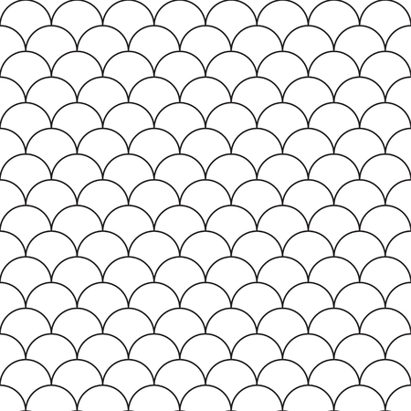 white seamless pattern with shell ornament. Black and white textureのイラスト素材