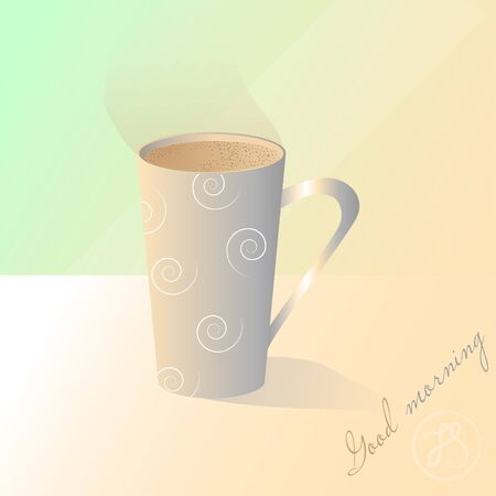 Good Morning vector illustration with coffee cupのイラスト素材