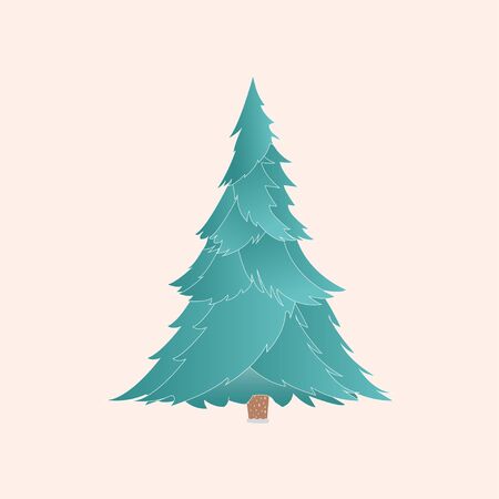 Vector christmas tree with realistic branchesのイラスト素材