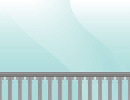 Realistic vector ancient balcony border on a sky backgroundのイラスト素材