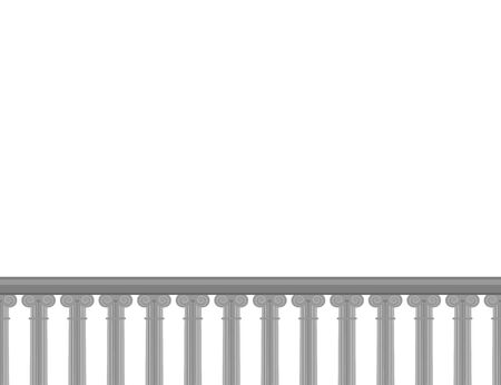 Realistic vector ancient balcony border. Seamless borderのイラスト素材