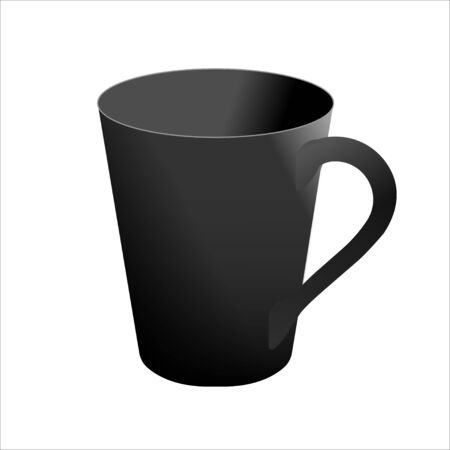 Black mug realistic vector template.のイラスト素材