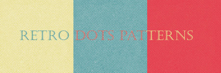 Set of three vector seamless textures. Retro dots seamlesss patterns