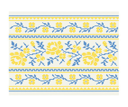 Ukrainian ornament. Imitation of knitted fabric. vector illustration. Can be used for backgrounds, patterns, covers, souvenirs, clothing, textiles and other layouts.のイラスト素材