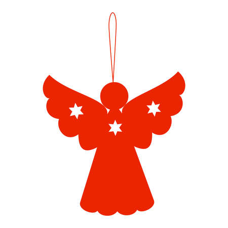 christmas angel, red, vector element, ornament, isolatedのイラスト素材