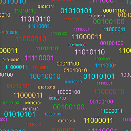 binary code, seamless pattern on black backgroundのイラスト素材