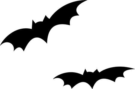 black bats on white background, halloween symbol, vectorのイラスト素材