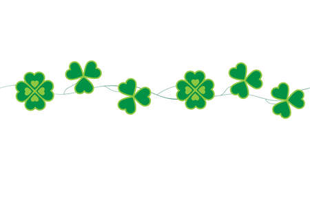 green clover seamless pattern, floral vector illustrationのイラスト素材