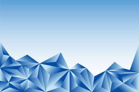 blue abstract background with mountains and sky, place for text, low poly vectorのイラスト素材