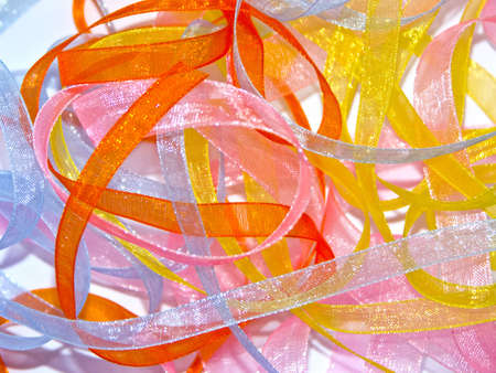 A background from multi-coloured tapes from kapronの写真素材