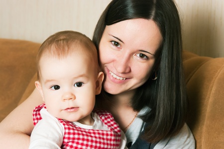 Happy mother with the daughterの写真素材