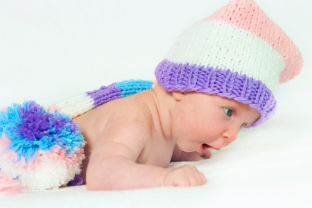 The image of the newborn child in hatの写真素材