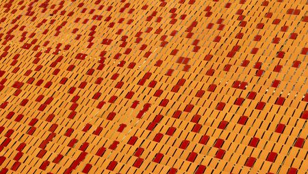 Diagonal panels with abstract pattern. colors: red, orange.の写真素材