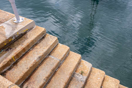 Old stone down stairs to the sea .の写真素材