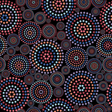 Beautiful vibrant seamless pattern with circles. Vector illustration.のイラスト素材