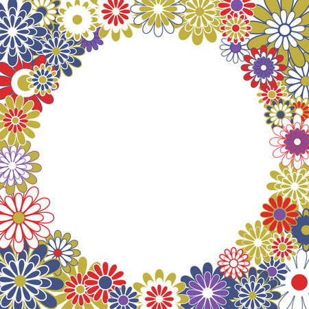 Abstract natural frame with flowers. Vector Illustrationのイラスト素材