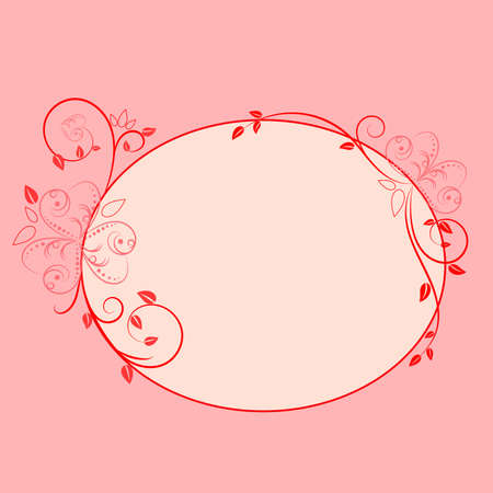 Pink floral frame with flowersのイラスト素材
