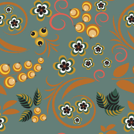 Abstract floral pattern on grey background