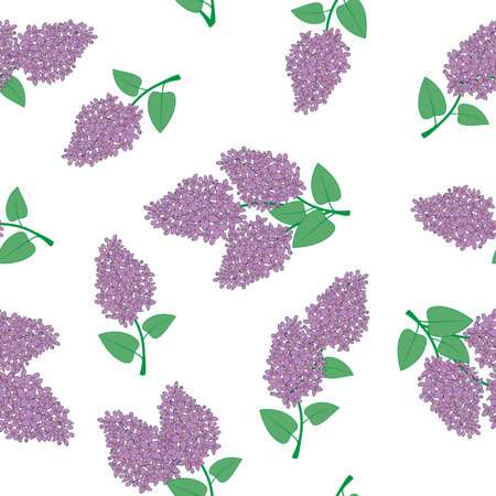 Seamless pattern with branches of lilac.のイラスト素材