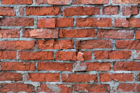 Old weathered rough textured brickwork
