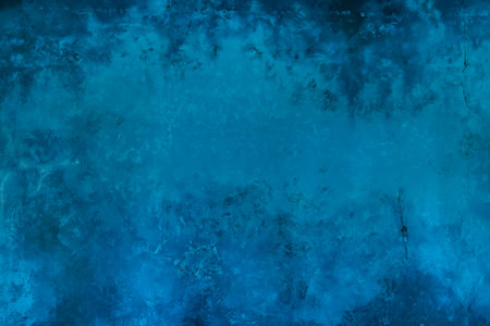 Blue background from Venetian plaster with imitation of marble texture. Blue wall in the interior...