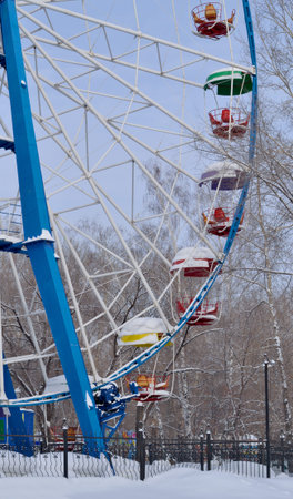 Ferris wheel. Winter.の写真素材