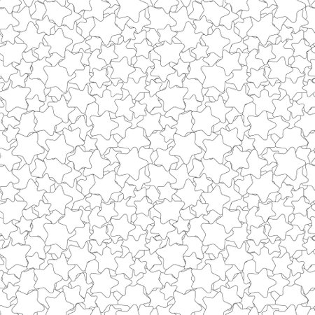 Lots of stars. Flat style. Contour drawing. Vector abstract background. Seamless pattern. Background for paper, cover, fabric, textile, interior decor.のイラスト素材