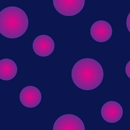 Pink circles on a blue background. Circles with a gradient, free arrangement. Seamless pattern, isolated. Background for paper, cover, fabric, textile, interior decor.のイラスト素材