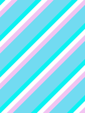 White and pink stripes on blue. Diagonal arrangement. Vertical abstract vector background. Blue, white, pink.のイラスト素材