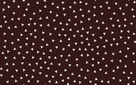 Small beige triangles isolated on a brown background. Seamless pattern. Random arrangement. Background for paper, cover, textile, dishes, interior decor.のイラスト素材