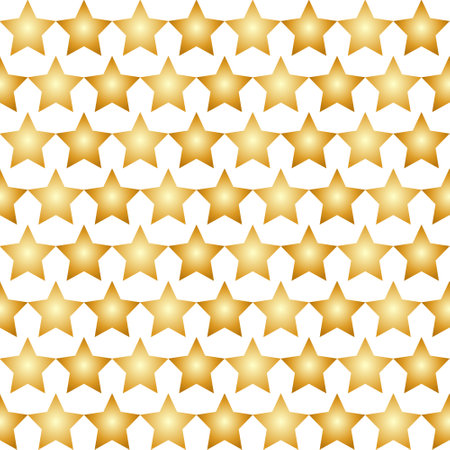 Glitter stars isolated on a white background. Seamless pattern, basic arrangement. Festive background for paper, gift wrap, textile, card, wallpaper.のイラスト素材