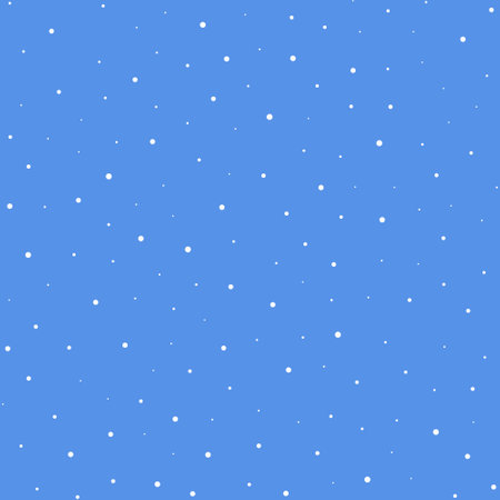 Falling snow on a blue background. Seamless pattern. White dots on blue. Background for paper, gift wrap, textile, card, wallpaper.のイラスト素材