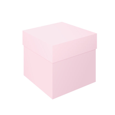 Pink gift box isolated on a white background. Colored icon, vector illustration.のイラスト素材