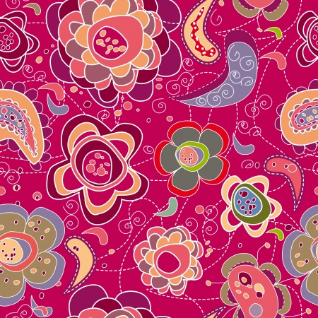 pattern of colored flowers of springのイラスト素材