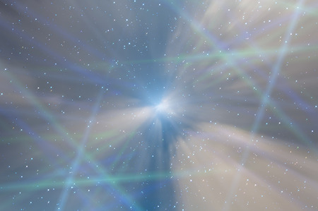 Colorful abstract background with stars and clouds on the sky, shot using the zoom effect. Can be used as wallpaper.の写真素材