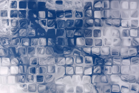 Abstract decorative background in blue and white colors with patterns of a variety of shapes,...