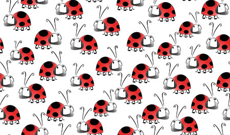 Cartoon style animals. Insects. Ladybirdの写真素材