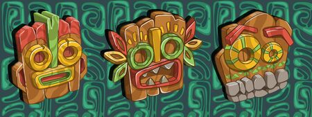 Set of african tribal masks.のイラスト素材