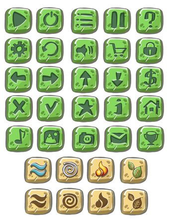 Set Of Web Square Buttonのイラスト素材