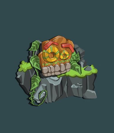 Set of african tribal masks. Ritual symbols isolated on white background. Colorful flat vector illustration. Vector illustrationのイラスト素材