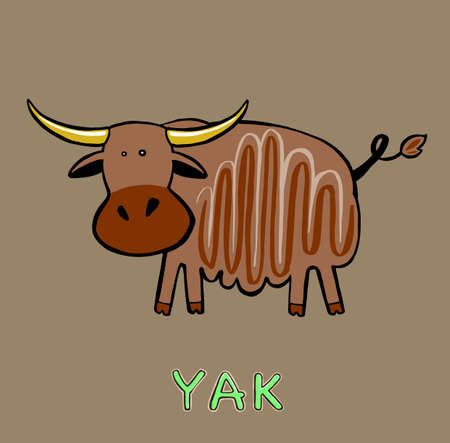 design Cute yak. small icon for stock. Vector illustrationのイラスト素材