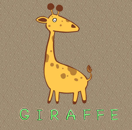 Cute cartoon trendy design little giraffeのイラスト素材