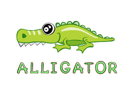 Alligator or crocodile over the signのイラスト素材
