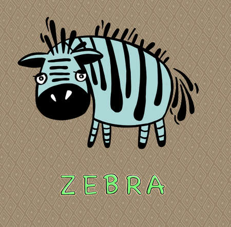 Cartoon zebra head, animal head vectorのイラスト素材