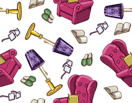 Hand drawn books patternのイラスト素材