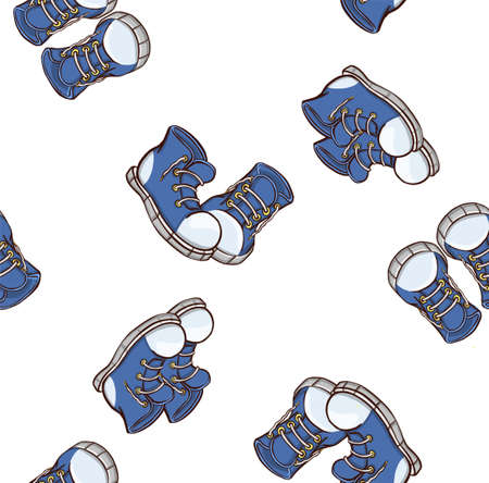 Sneakers At Various Angles Outline. Vector illustrationのイラスト素材