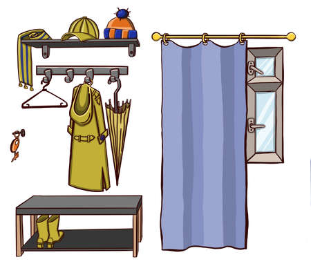 Scandinavian style entrance hall. Vector illustrationのイラスト素材