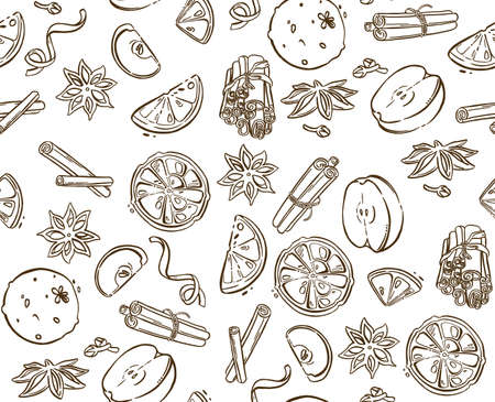 Christmas spices, star anise. Vector illustrationのイラスト素材