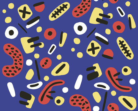Hand drawn various shapes and doodle objects. Modern contemporary trendy illustration. ... Vector...